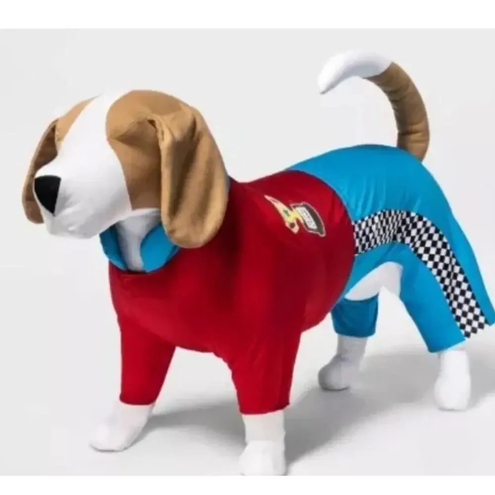 Target Racecar Driver Dog Halloween Costume Jumpsuit Outfit Size Small NWT
